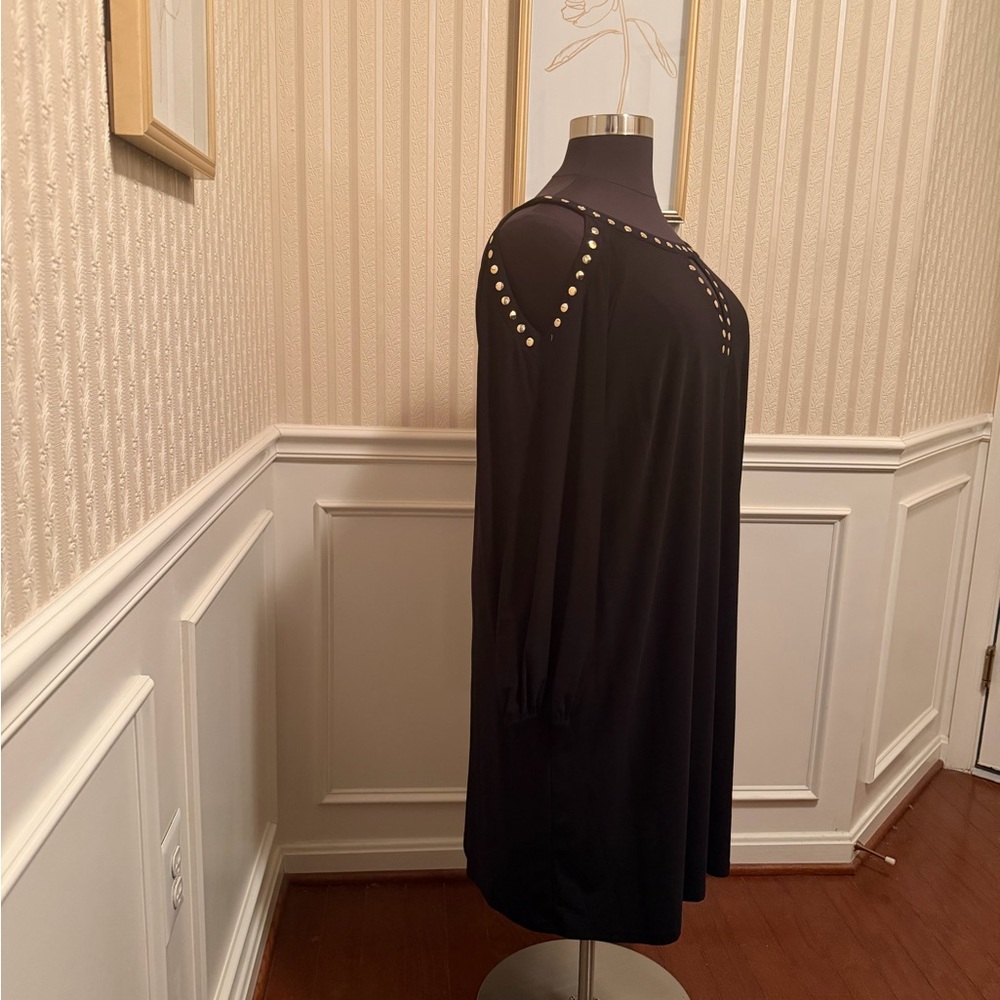 Emma & Michele Black Cold-Shoulder Studded Dress. New w/Tags!! - Picture 2 of 4